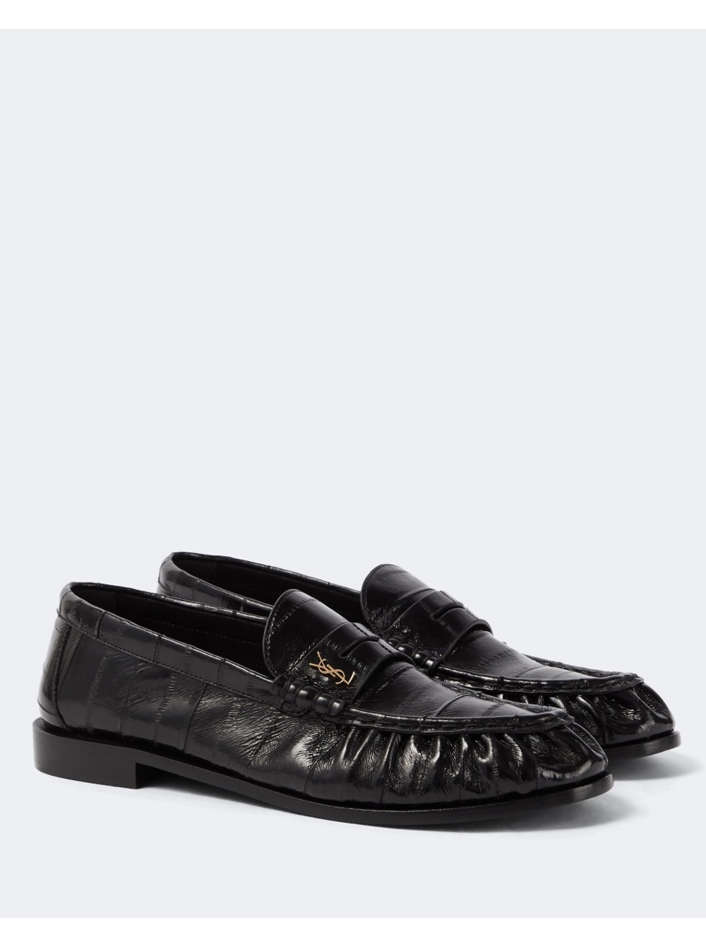 Saint Laurent Black Eelskin Loafers